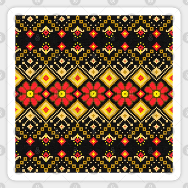 Ethnic Slavic pixel carpet texture #5 Sticker by GreekTavern